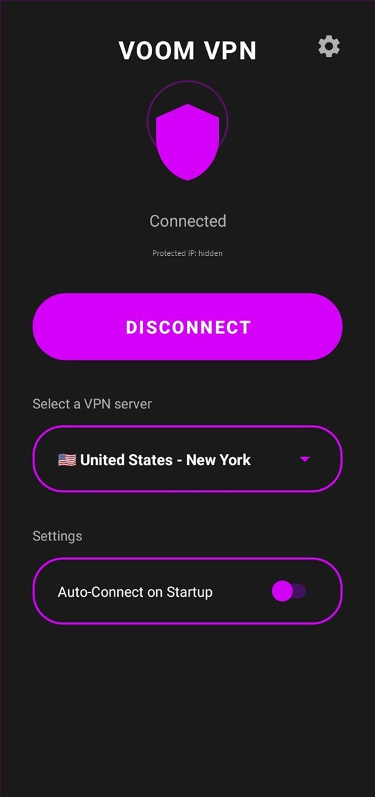 Voom VPN connected to a New York server